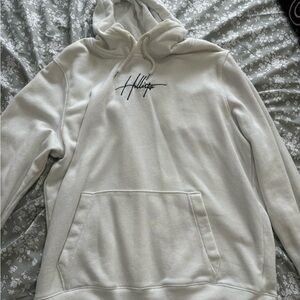White Hoodie with Embroidered Logo